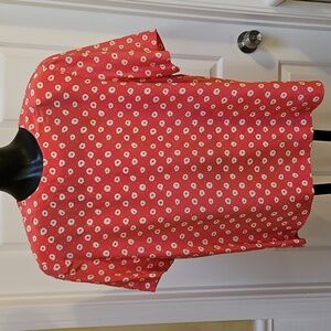 TALBOTS Red Silk Polka Dot Top - 12